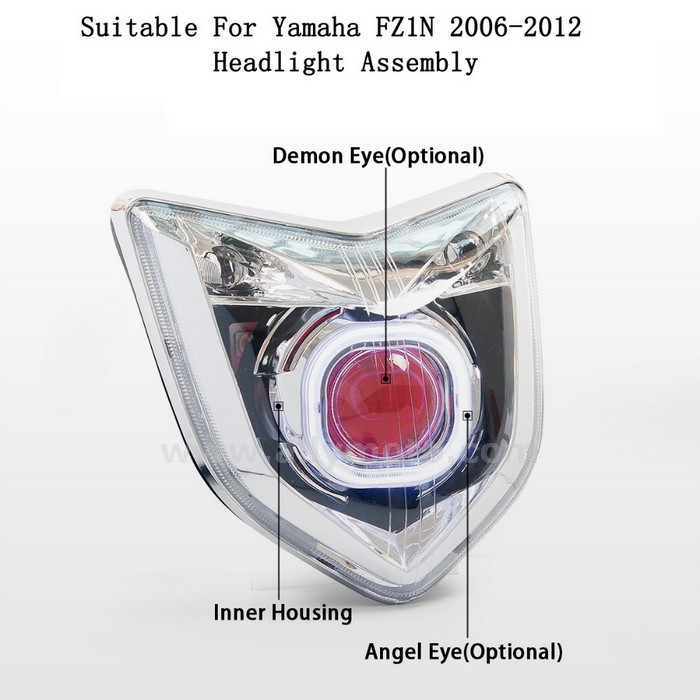 059 Headlight Yamaha Fz1N 2006-2012 Red-4 059 Headlight Yamaha Fz1N 2006-2012 Red-4